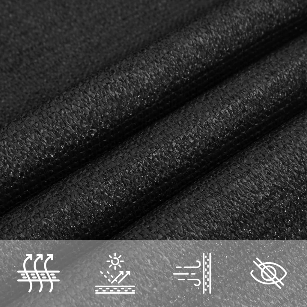 Sonnensegel 160 g/m² Schwarz 2,5x2,5x3,5 m HDPE